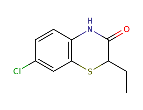 Molecular Structure of 89569-19-7 (2H-1,4-Benzothiazin-3(4H)-one, 7-chloro-2-ethyl-)