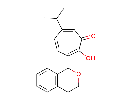 Molecular Structure of 87864-22-0 (2,4,6-Cycloheptatrien-1-one,
3-(3,4-dihydro-1H-2-benzopyran-1-yl)-2-hydroxy-6-(1-methylethyl)-)