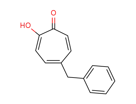 Molecular Structure of 77367-84-1 (2,4,6-Cycloheptatrien-1-one, 2-hydroxy-5-(phenylmethyl)-)