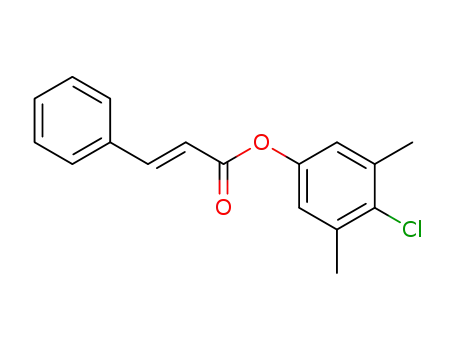 Molecular Structure of 89329-16-8 (2-Propenoic acid, 3-phenyl-, 4-chloro-3,5-dimethylphenyl ester)