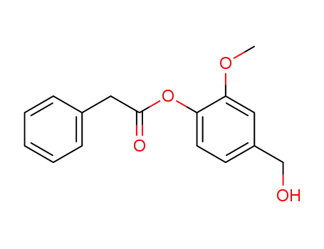 Molecular Structure of 94475-58-8 (Benzeneacetic acid, 4-(hydroxymethyl)-2-methoxyphenyl ester)