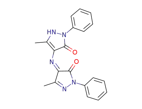 Molecular Structure of 1248-55-1 (3H-Pyrazol-3-one,
4-[(1,5-dihydro-3-methyl-5-oxo-1-phenyl-4H-pyrazol-4-ylidene)amino]-1,
2-dihydro-5-methyl-2-phenyl-)