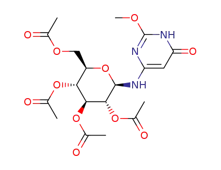 Acetic acid (2R,3R,4S,5R,6R)-4,5-diacetoxy-6-acetoxymethyl-2-(2-methoxy-6-oxo-1,6-dihydro-pyrimidin-4-ylamino)-tetrahydro-pyran-3-yl ester