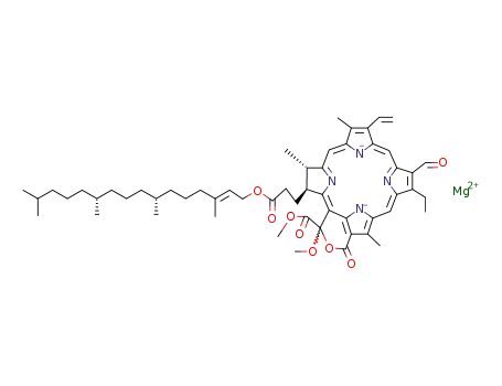 (18S)-8-ethyl-9-formyl-1-methoxy-4,14,18r-trimethyl-3-oxo-19t-[2-((2E,7R,11R)-3,7,11,15-tetramethyl-hexadec-2-enyloxycarbonyl)-ethyl]-13-vinyl-18,19-dihydro-1H,3H,21H,23H-pyrano[3,4,5-ta]porphine-1ξ-carboxylic acid methyl ester; magnesium complex (1:1)