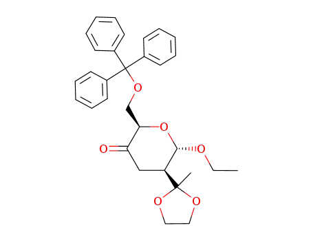 (2R,5S,6S)-6-Ethoxy-5-(2-methyl-[1,3]dioxolan-2-yl)-2-trityloxymethyl-dihydro-pyran-3-one