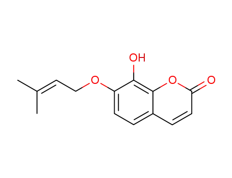 2H-1-Benzopyran-2-one, 8-hydroxy-7-[(3-methyl-2-butenyl)oxy]-