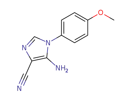Molecular Structure of 155579-43-4 (1H-Imidazole-4-carbonitrile, 5-amino-1-(4-methoxyphenyl)-)