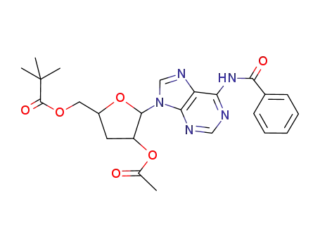 2,2-Dimethyl-propionic acid 4-acetoxy-5-(6-benzoylamino-purin-9-yl)-tetrahydro-furan-2-ylmethyl ester