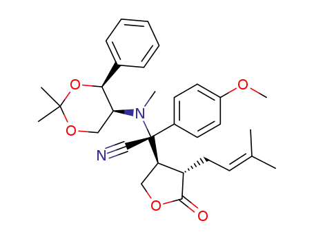 (S)-[((4S,5S)-2,2-Dimethyl-4-phenyl-[1,3]dioxan-5-yl)-methyl-amino]-(4-methoxy-phenyl)-[(3R,4S)-4-(3-methyl-but-2-enyl)-5-oxo-tetrahydro-furan-3-yl]-acetonitrile