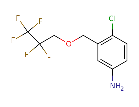 Molecular Structure of 143230-70-0 (Benzenamine, 4-chloro-3-[(2,2,3,3,3-pentafluoropropoxy)methyl]-)