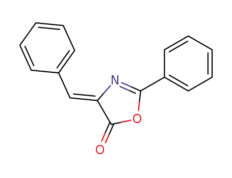 Molecular Structure of 17606-70-1 (4-BENZYLIDENE-2-PHENYL-2-OXAZOLIN-5-ONE)