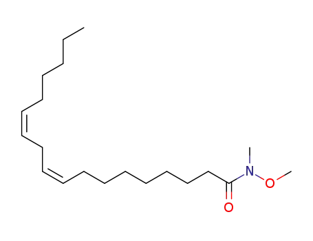 Molecular Structure of 577973-81-0 (9,12-Octadecadienamide, N-methoxy-N-methyl-, (9Z,12Z)-)