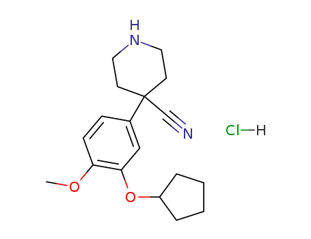 4-[3-(cyclopentyloxy)-4-methoxyphenyl]piperidine-4-carbonitrile hydrochloride