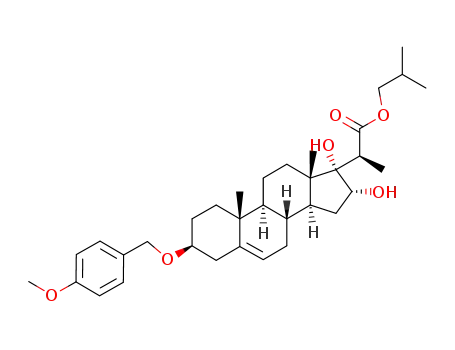 (S)-2-[(3S,8R,9S,10R,13S,14S,16R,17S)-16,17-Dihydroxy-3-(4-methoxy-benzyloxy)-10,13-dimethyl-2,3,4,7,8,9,10,11,12,13,14,15,16,17-tetradecahydro-1H-cyclopenta[a]phenanthren-17-yl]-propionic acid isobutyl ester