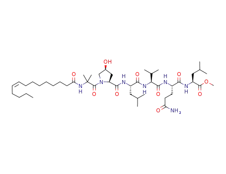 (S)-2-((S)-4-Carbamoyl-2-{(S)-2-[(S)-2-({(2S,4S)-4-hydroxy-1-[2-methyl-2-((Z)-tetradec-9-enoylamino)-propionyl]-pyrrolidine-2-carbonyl}-amino)-4-methyl-pentanoylamino]-3-methyl-butyrylamino}-butyrylamino)-4-methyl-pentanoic acid methyl ester