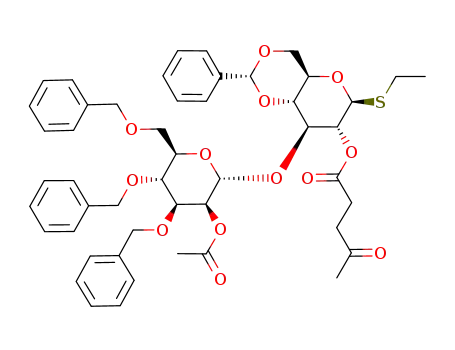 ethyl 2-O-acetyl-3,4,6-tri-O-benzyl-α-D-mannopyranosyl-(1->3)-4,6-O-benzylidene-2-O-levulinoyl-1-thio-β-D-glucopyranoside
