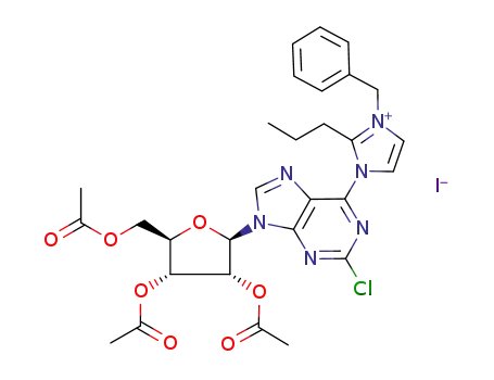 1-[9-(2,3,5-tri-O-acetyl-β-D-ribofuranosyl)-2-chloropurin-6-yl]-3-benzyl-2-propylimidazolium iodide