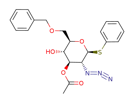 Acetic acid (2S,3R,4R,5S,6R)-3-azido-6-benzyloxymethyl-5-hydroxy-2-phenylsulfanyl-tetrahydro-pyran-4-yl ester