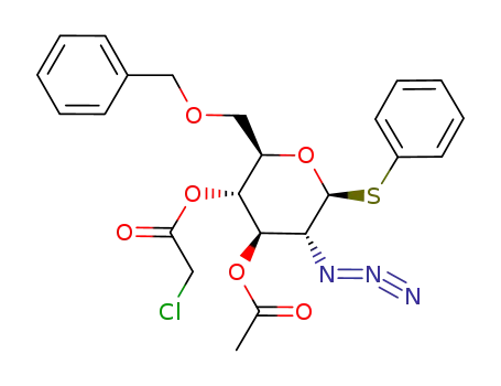 phenyl 3-O-acetyl-2-azido-6-O-benzyl-4-O-chloroacetyl-2-deoxy-1-thio-β-D-glucopyranoside