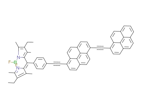 4,4-difluoro-8-(p-(9-(1-acetylenylpyrenyl)-1-ethynylpyrenyl)phenyl)-1,3,5,7-tetramethyl-2,4-diethyl-4-bora-3a,4a-diaza-s-indacene