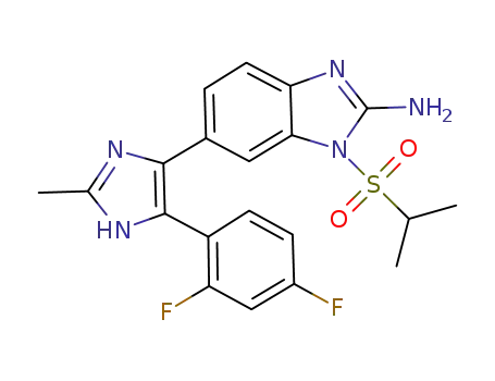 1-isopropylsulfonyl-2-amino-6-(2-(methyl)-5-(2,4-difluorophenyl)-imidazol-4-yl)-benzimidazole