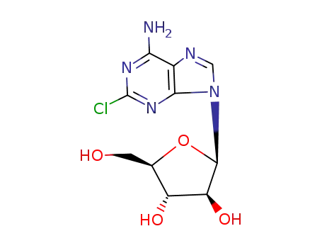 Molecular Structure of 10147-12-3 (9H-Purin-6-amine, 9-b-D-arabinofuranosyl-2-chloro-)