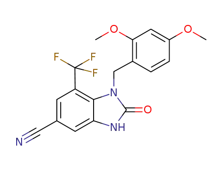 1-(2,4-dimethoxybenzyl)-2-oxo-7-(trifluoromethyl)-2,3-dihydro-1H-benzimidazole-5-carbonitrile