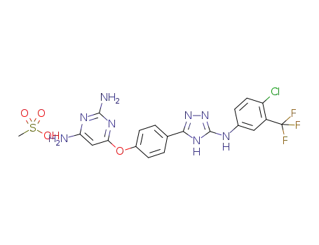 6-{4-[5-(4-chloro-3-trifluoromethyl-phenylamino)-4H-[1,2,4]triazol-3-yl]-phenoxy}-pyrimidine-2,4-diamine methanesulfonic acid salt