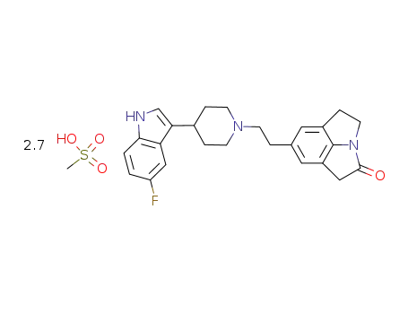 7-{2-[4-(5-fluoro-3a,7a-dihydro-1H-indol-3-yl)-piperidin-1-yl]-ethyl}-4,5-dihydro-1H-pyrrolo[3,2,1-hi]indol-2-one methanesulfonate