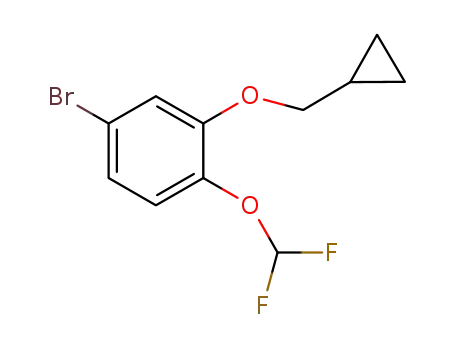 Molecular Structure of 680184-55-8 (Benzene, 4-bromo-2-(cyclopropylmethoxy)-1-(difluoromethoxy)-)