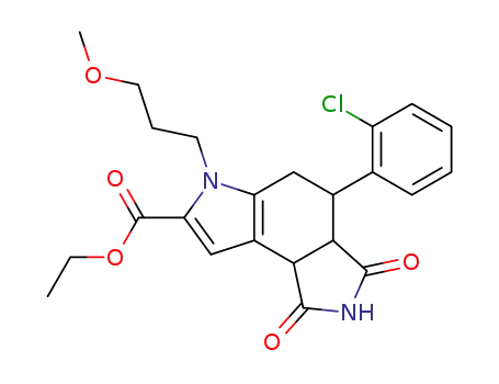 4-(2-chlorophenyl)-6-(3-methoxypropyl)-1,3-dioxo-1,2,3,3a,4,5,6,8b-octahydro-2,6-diaza-as-indacene-7-carboxylic acid ethyl ester
