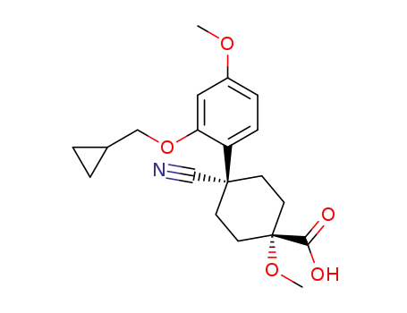 cis-[4-cyano-4-(3-cyclopropylmethoxy-4-methoxyphenyl)-1-methoxycyclohexane-1-carboxylic acid]