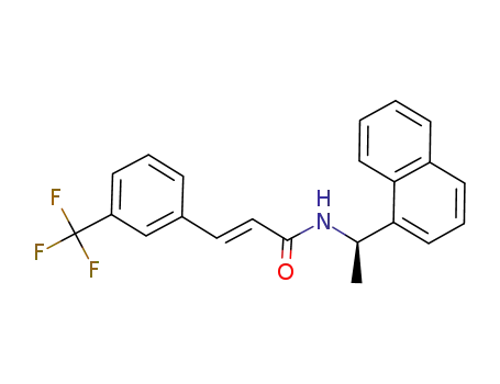 Molecular Structure of 1095393-66-0 (2-PropenaMide, N-[(1R)-1-(1-naphthalenyl)ethyl]-3-[3-(trifluoroMethyl)phenyl]-, (2E)-)