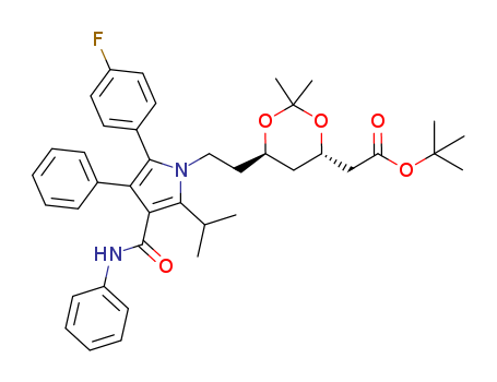 tert-butyl 2-((4S,6R)-6-(2-(2-(4-fluorophenyl)-5-isopropyl-3-phenyl -4-(phenylcarbamoyl)-1H-pyrrol-1-yl)ethyl)-2,2-dimethyl-1,3-dioxan -4-yl)acetate