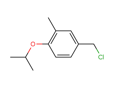 Molecular Structure of 60736-72-3 (Benzene, 4-(chloromethyl)-2-methyl-1-(1-methylethoxy)-)