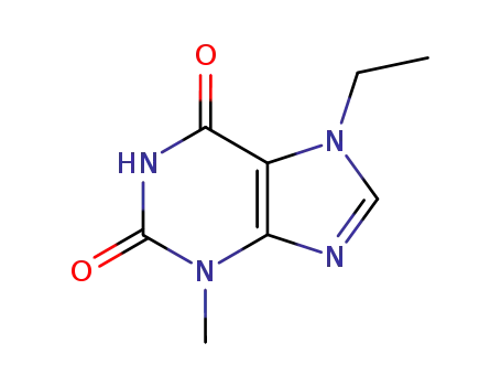 Molecular Structure of 55242-68-7 (7-ethyl-3-methyl-3,7-dihydro-1H-purine-2,6-dione)