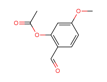 Molecular Structure of 62536-84-9 (Benzaldehyde, 2-(acetyloxy)-4-methoxy-)