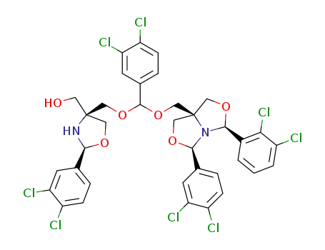 {bis-(2,8-di-(m,p-dichlorophenyl)-1-aza-3,7-dioxabicyclo[3.3.0]-octane 5-methoxy)methyl}-3,4-dichlorobenzene