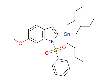 1-benzenesulfonyl-6-methoxy-2-tributylstannyl-1H-indole
