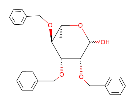 Molecular Structure of 210426-02-1 (2,3,4-TRI-O-BENZYL-L-RHAMNOPYRANOSE)