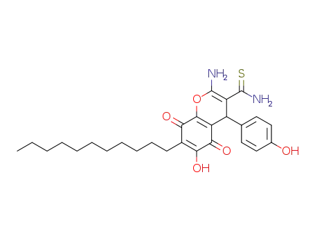 2-amino-5,8-dihydro-6-hydroxy-4-(4-hydroxyphenyl)-5,8-dioxo-7-undecyl-4H-chromene-3-carbothioamide