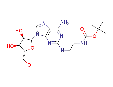 tert-butyl (2-((6-amino-9-((2R,3R,4S,5R)-3,4-dihydroxy-5-(hydroxymethyl)tetrahydrofuran-2-yl)-9H-purin-2-yl)amino)ethyl)carbamate