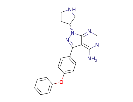 (R)-3-(4-phenoxyphenyl)-1-(pyrrolidin-3-yl)-1H-pyrazolo[3,4-d]-pyrimidin-4-amine