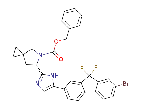 6-[5-(7-bromo-9,9-difluoro-9H-fluoren-2-yl)-1H-imidazol-2-yl]-5-aza-spiro[2.4]heptane-5-carboxylic acid benzyl ester
