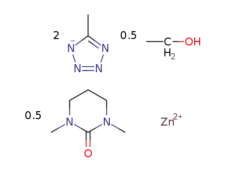 Zn(5-methyltetrazole(-H))2·0.5(tetrahydro-1,3-dimethyl-2(1H) pyrimidine)·0.5(ethanol)