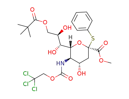 methyl [phenyl 3,5-dideoxy-9-O-pivaloyl-2-thio-5-(2,2,2-trichloroethoxycarbamoyl)-D-glycero-β-D-galacto-2-nonulopyranosid]onate