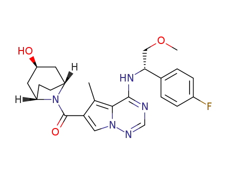 (S)-{4-[1-(4-fluorophenyl)-2-methoxyethylamino]-5-methylpyrrolo[2,1-f][1,2,4]triazin-6-yl}(3-hydroxy-8-azabicyclo[3.2.1]octane-8-yl)methanone