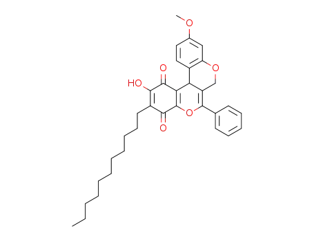2-hydroxy-10-methoxy-6-phenyl-3-undecylchromeno[3,4-c]-chromene-1,4(7H,12bH)dione