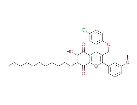 11-chloro-2-hydroxy-6-(3-methoxyphenyl)-3-undecylchromeno-[3,4-c]chromene-1,4(7H,12bH)dione