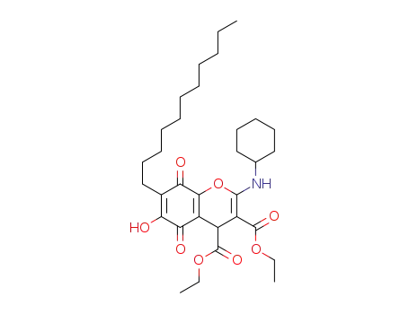 diethyl 2-(cyclohexylamino)-5,8-dihydro-6-hydroxy-5,8-dioxo-7-undecyl-4H-chromene-3,4-dicarboxylate